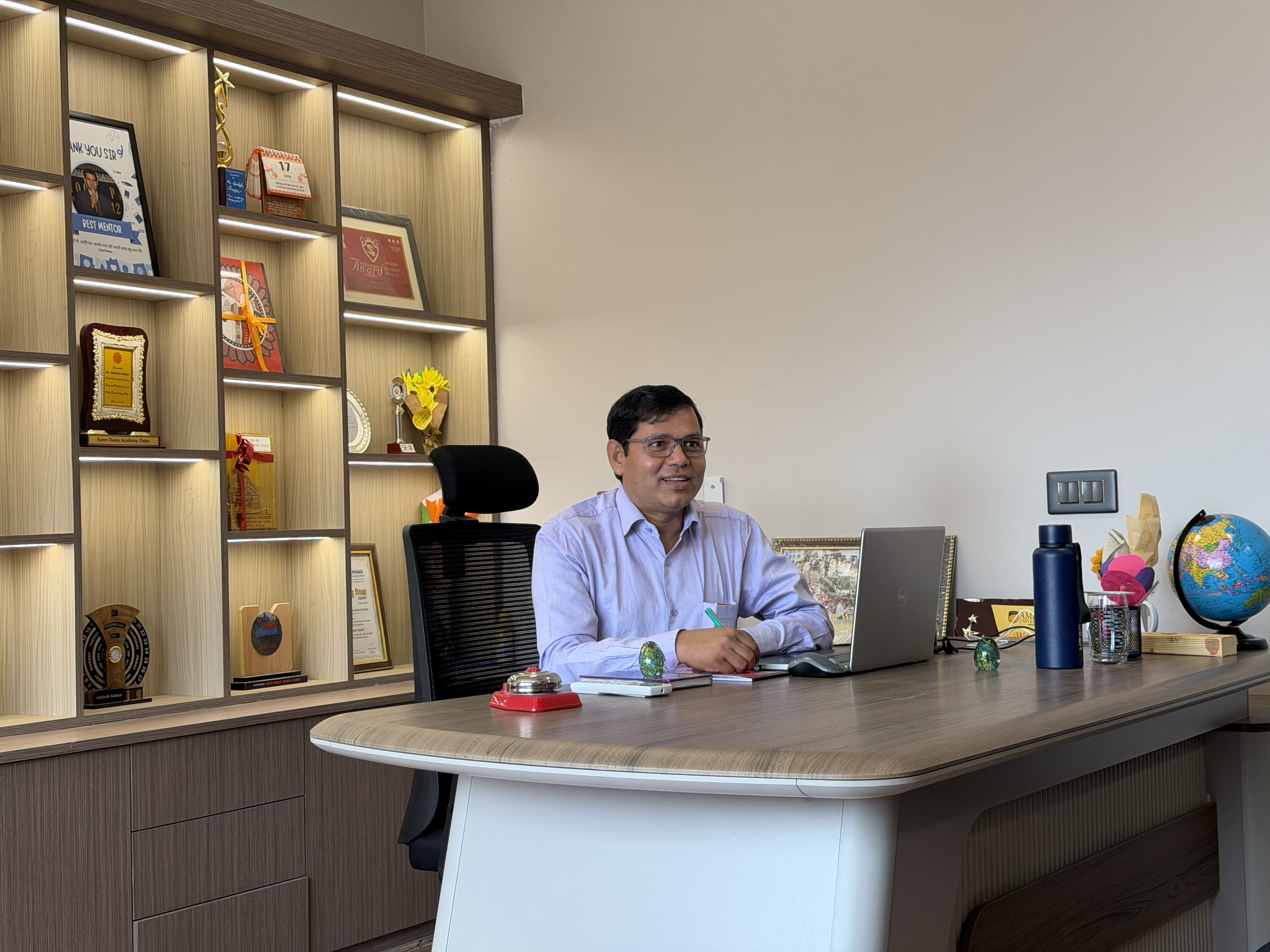 Portrait of the Principal, Mr. Amlesh Kumar.